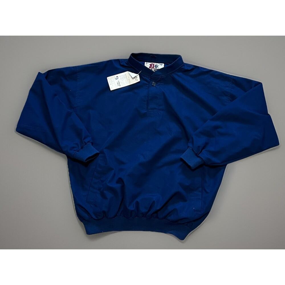 Joe College Jacket Mens M Navy Blue Blank Nylon Pullover Windbreaker NWT